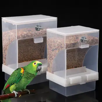 1 Conjunto Conveniente De Pássaro Alimentador Automático Parafuso De Fixação De Alimento De Pássaro Recipiente De Grande Capacidade Animal De Estimação Alimento De Pássaro Recipiente Caixa De Alimentação