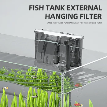 110V 220V Aquário, filtro de Parede do tanque de peixes filtro Externo de grama tanque filtro de fluxo de Água ajustável Adequado para 30-80CM
