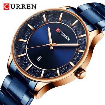2022 Mens Relógios de Luxo CURREN Marca de Moda Relógio de Quartzo do Aço Inoxidável dos Homens de Negócios Impermeável relógio de Pulso Relógio Masculino