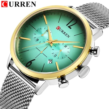 CURREN Marca de Luxo Homens Relógios do Esporte dos Homens de Moda Quartzo Relógio de Aço Inoxidável, Impermeável Relógio de Pulso Data montre homme 8313