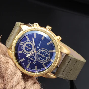 De relógios de luxo, o Relógio de Ouro de Homens 2021 Novo Relógio Homens a Correia do Relógio de Quartzo MIGEER Genebra Explosão de Negócios, Relógio de Fábrica por Atacado