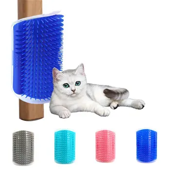 Gato Canto Pet Grooming Escova de Auto-Aperto de Massagem Pente com Catnip Removível Gato Coçar a Fricção da Escova Gatinho Suprimentos
