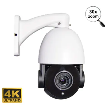 Hikvision Compatível com 4K de 8MP AI aotu rastreamento de IP POE PTZ Câmera ao ar livre de 30X de Zoom POE Câmera de Vigilância 80m IR Onvif IP66 áudio