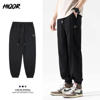 HIQOR Versão coreana Versátil, Simples e Casual Calças dos Homens Primavera Tendência de Algodão Sweatpant Solta Calças Pantalones Hombre Streetwear