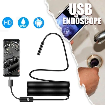 Mini Endoscópio Câmera à prova d'água IP67 Ajustável Fio Macio 6 LEDS de 5mm Endoscópio de Câmera para Android USB Inspeção Camea para Carro