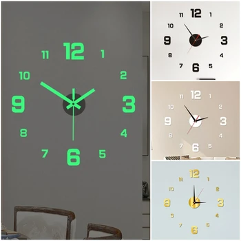 Relógio Relógio Vivo Em Frameless Decroation A Parede Da Sala Para A Noite De Escritório De Som Estéreo Doméstico Brilho Digital De Parede