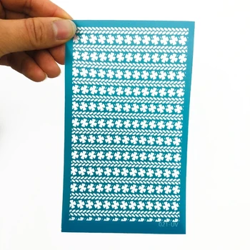 Reutilizáveis Serigrafia Impressão Geométrica de Tela de Seda Estênceis para Argila de Impressão DIY F1FB
