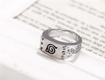 Superior da venda Quente Anime Naruto Syaringan Anéis banhado a prata anéis de cosplay jóias homem acessórios do Anel da liga de Homem moda anéis