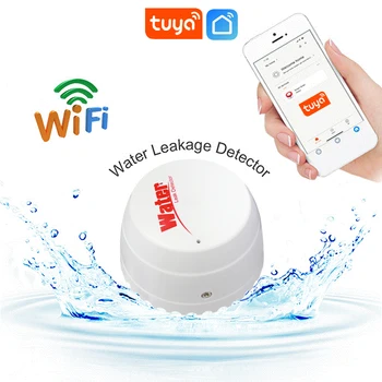 Wi-fi TUYA de Água, Detector de Vazamento de Inundação do Sensor de Água de Tanque Cheio de Água Ligação de Alarme de Vida Inteligente APLICATIVO de Monitoramento Remoto